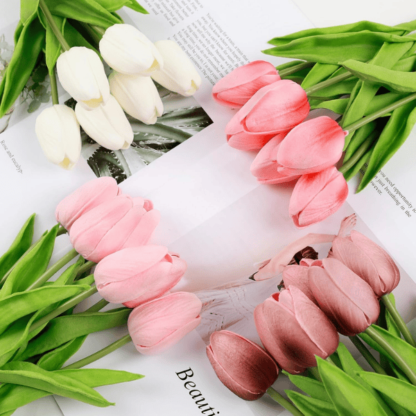 18PCS Real Touch Artificial Tulip Flowers