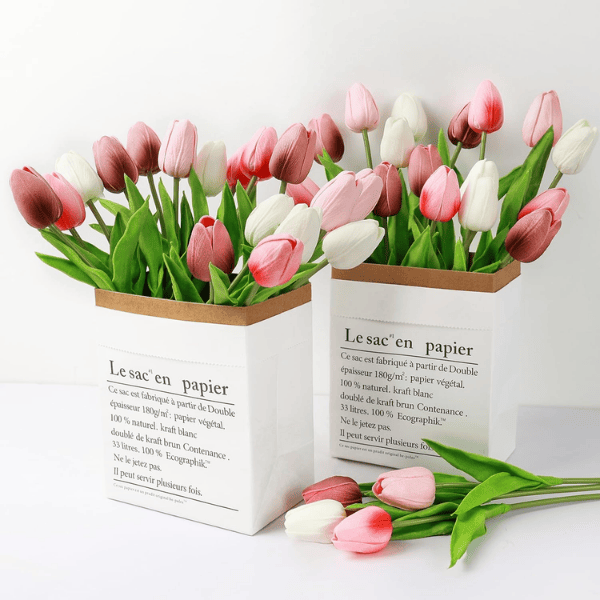 18PCS Real Touch Artificial Tulip Flowers