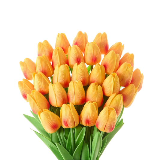 30PCS Artificial Orange Tulip Flowers