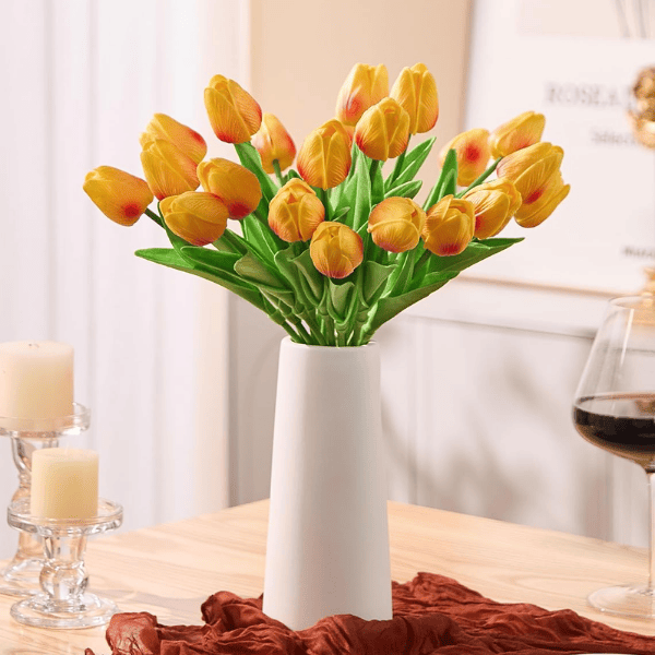 30PCS Artificial Orange Tulip Flowers