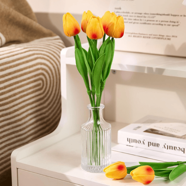 30PCS Artificial Orange Tulip Flowers