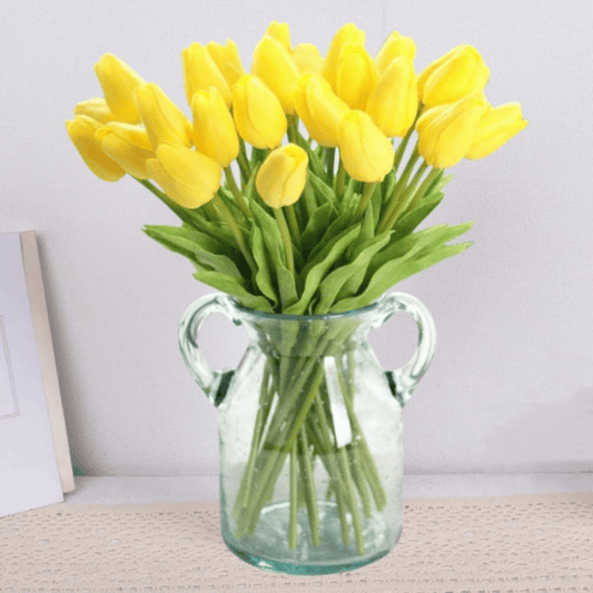 18PCS Artificial Yellow Tulips