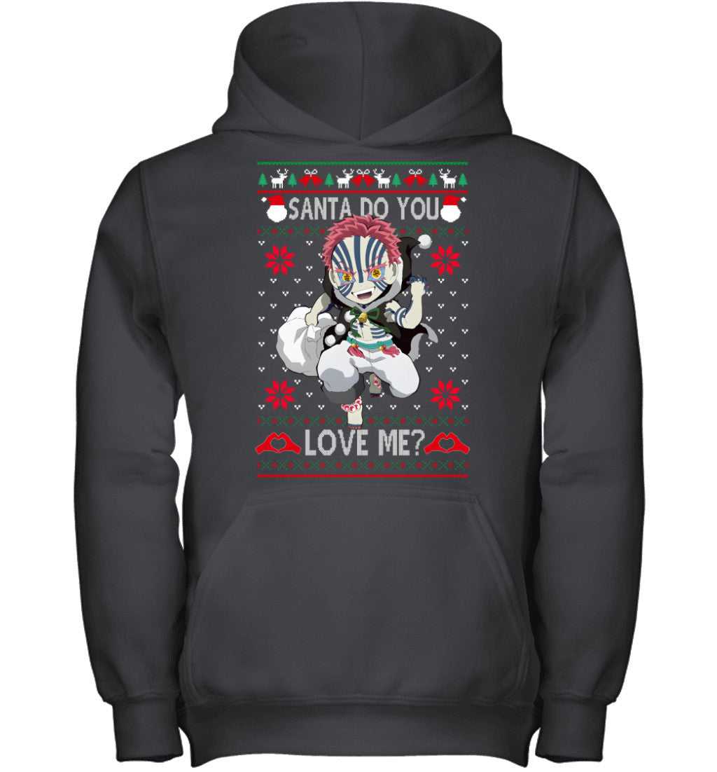 Akaza Demon Slayer Santa Do You Love Me Ugly Christmas T-Shirt