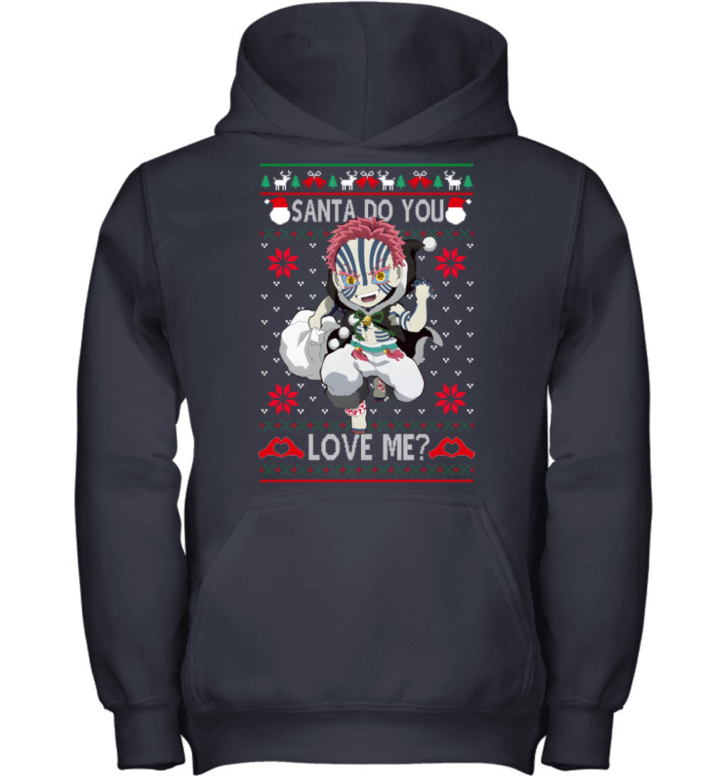 Akaza Demon Slayer Santa Do You Love Me Ugly Christmas T-Shirt