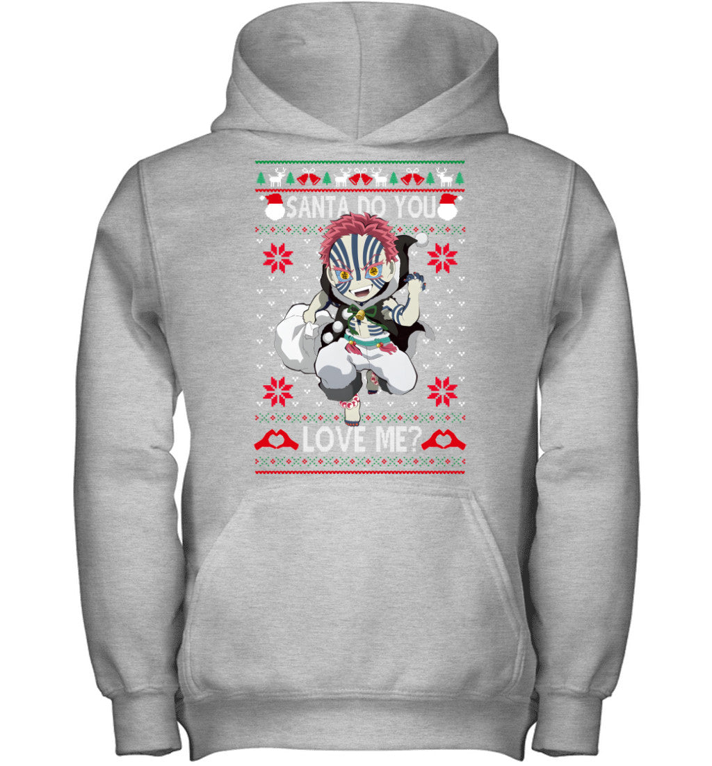 Akaza Demon Slayer Santa Do You Love Me Ugly Christmas T-Shirt