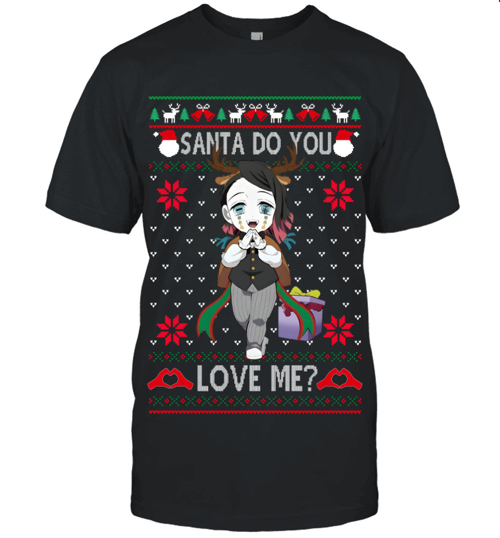 Enmu Demon Slayer Santa Do You Love Me Ugly Christmas T-Shirt