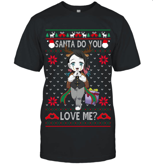 Enmu Demon Slayer Santa Do You Love Me Ugly Christmas T-Shirt