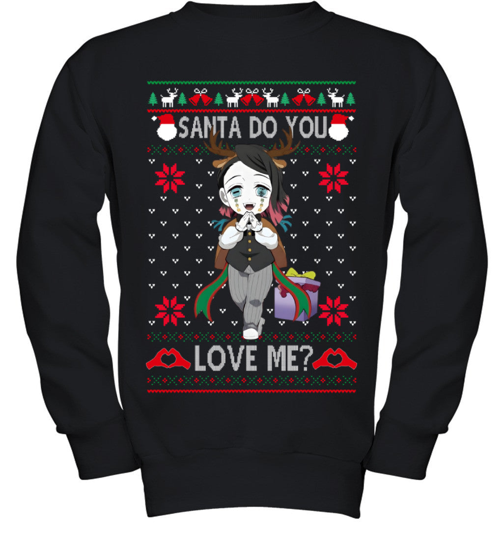 Enmu Demon Slayer Santa Do You Love Me Ugly Christmas T-Shirt
