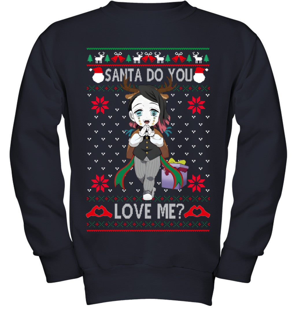 Enmu Demon Slayer Santa Do You Love Me Ugly Christmas T-Shirt