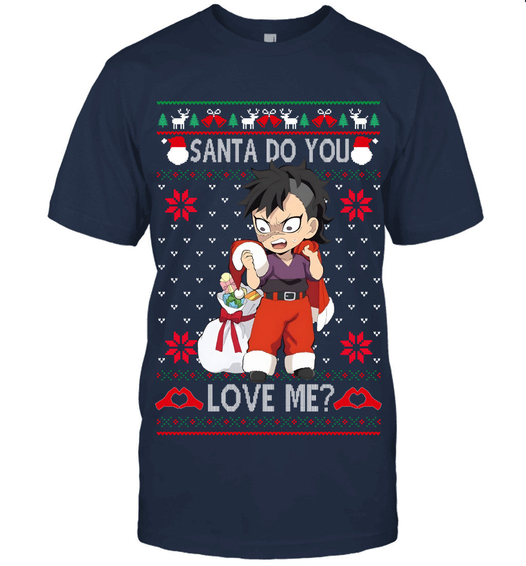 Genya Shinazugawa Demon Slayer Santa Do You Love Me Ugly Christmas T-Shirt