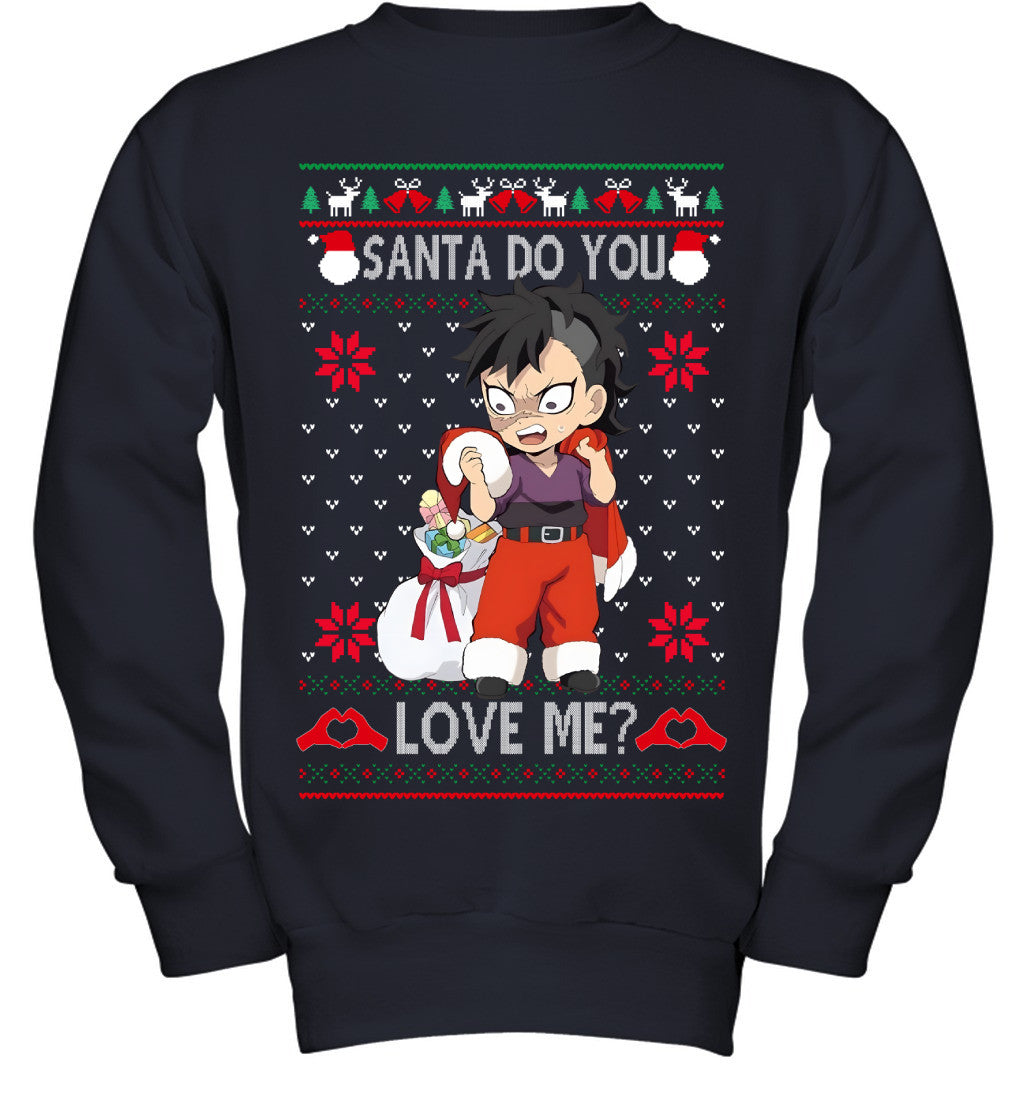 Genya Shinazugawa Demon Slayer Santa Do You Love Me Ugly Christmas T-Shirt