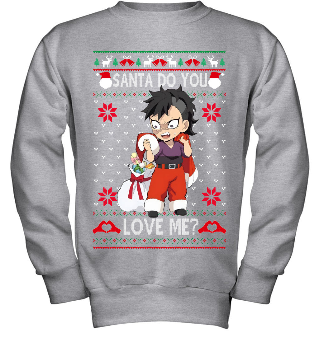 Genya Shinazugawa Demon Slayer Santa Do You Love Me Ugly Christmas T-Shirt