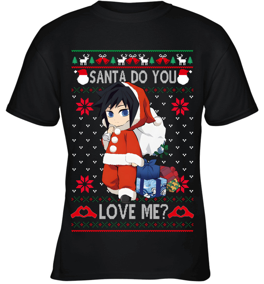 Giyu Tomioka Demon Slayer Santa Do You Love Me Ugly Christmas T-Shirt