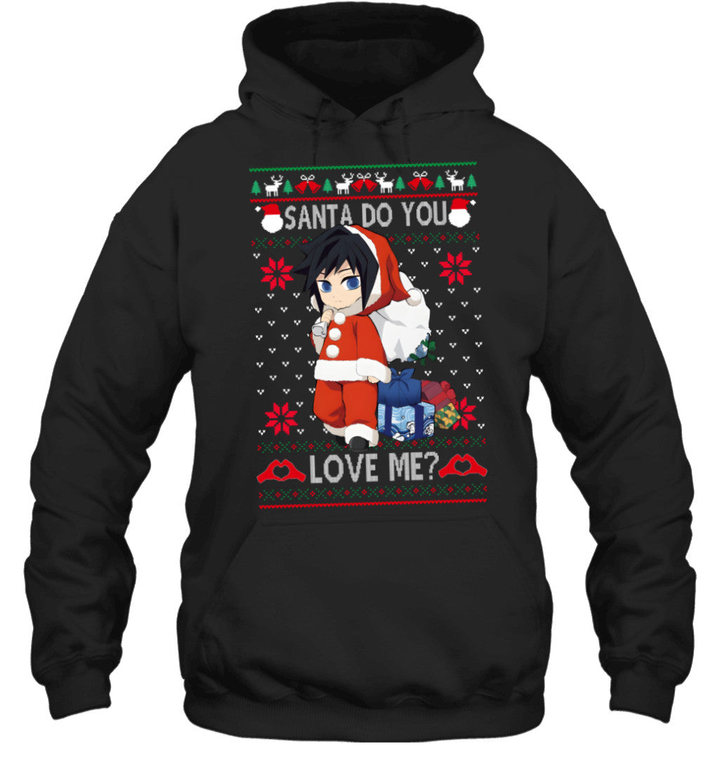 Giyu Tomioka Demon Slayer Santa Do You Love Me Ugly Christmas T-Shirt