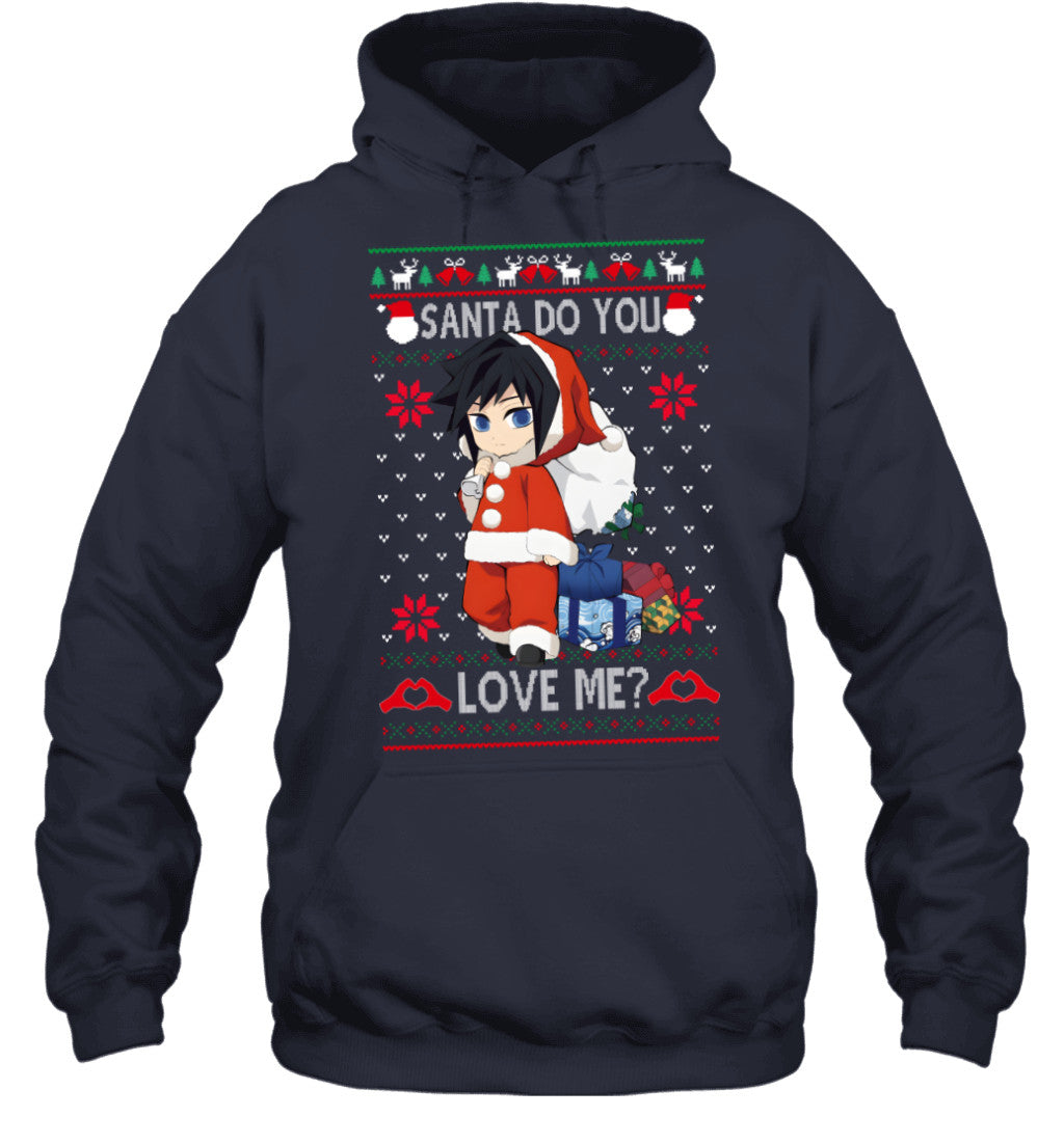 Giyu Tomioka Demon Slayer Santa Do You Love Me Ugly Christmas T-Shirt