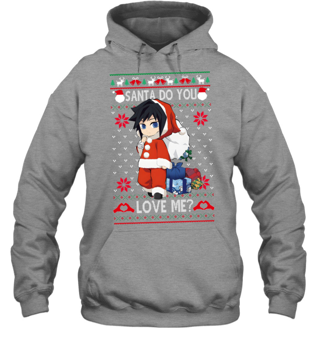 Giyu Tomioka Demon Slayer Santa Do You Love Me Ugly Christmas T-Shirt