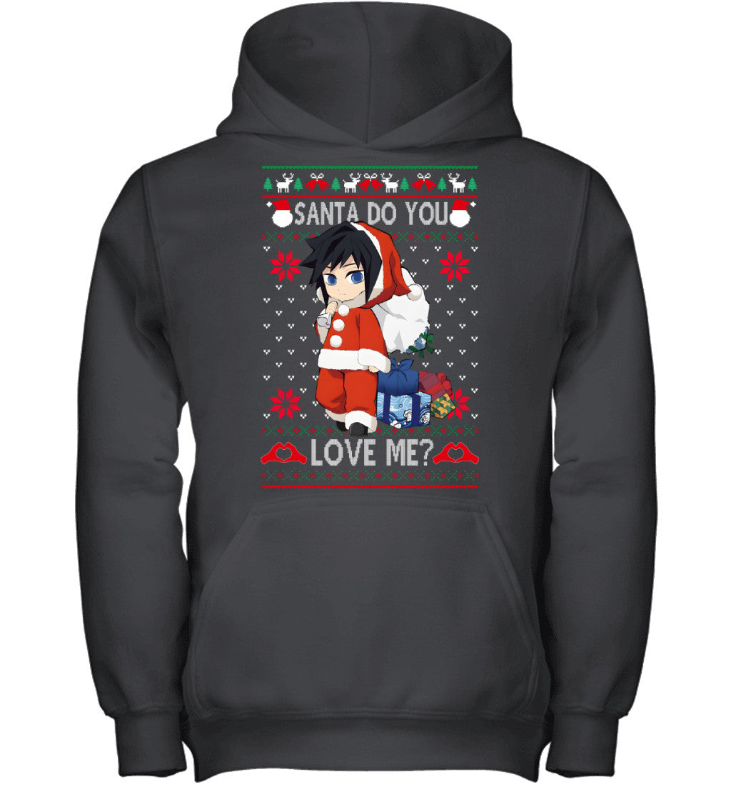 Giyu Tomioka Demon Slayer Santa Do You Love Me Ugly Christmas T-Shirt