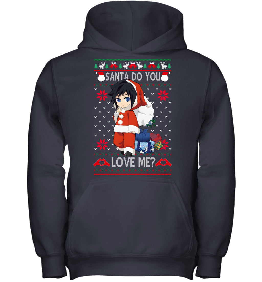 Giyu Tomioka Demon Slayer Santa Do You Love Me Ugly Christmas T-Shirt