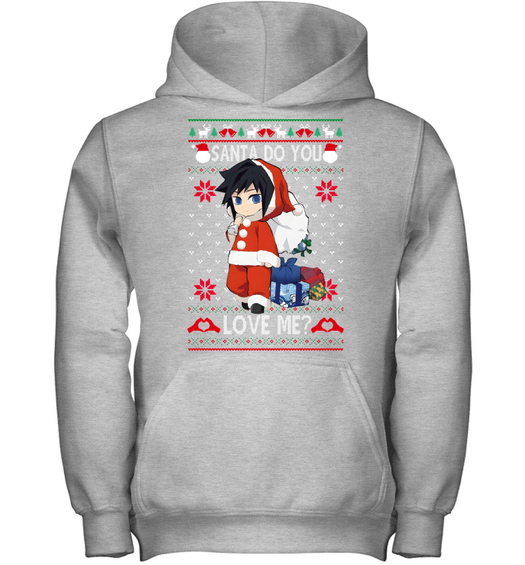 Giyu Tomioka Demon Slayer Santa Do You Love Me Ugly Christmas T-Shirt