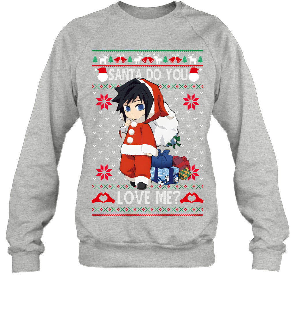 Giyu Tomioka Demon Slayer Santa Do You Love Me Ugly Christmas T-Shirt
