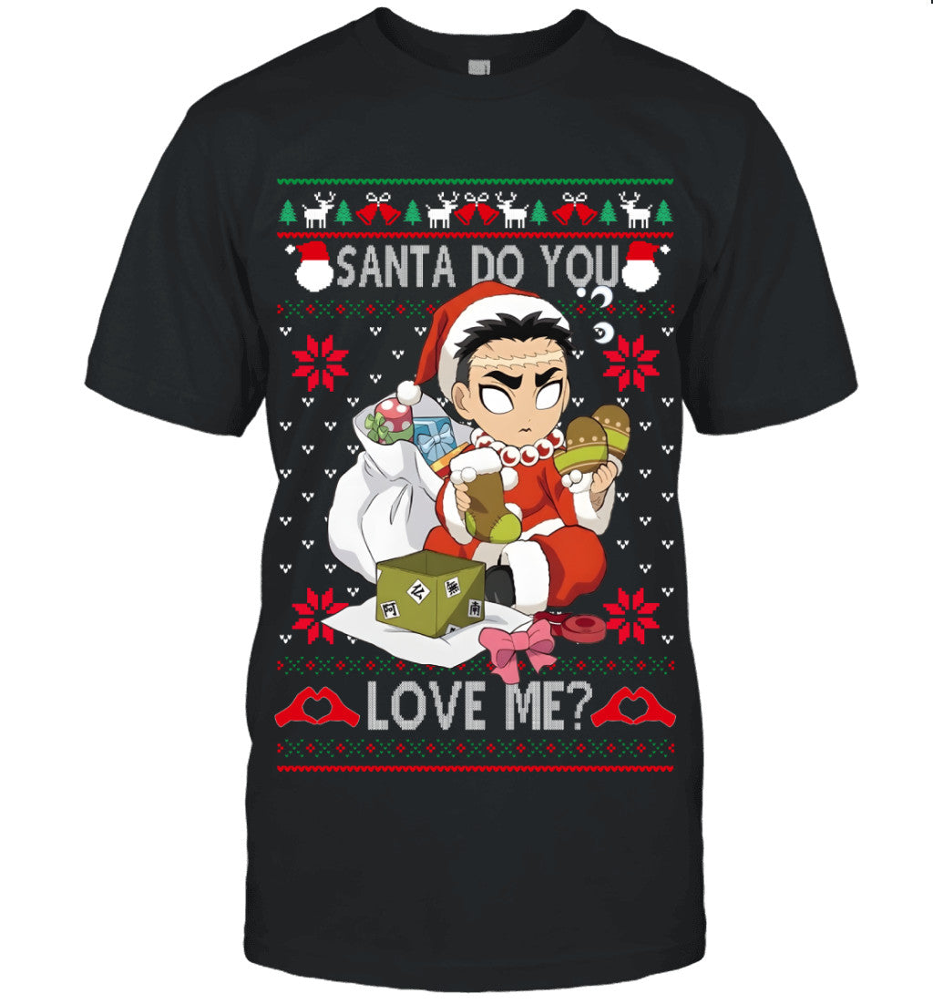 Gyomei Himejima Demon Slayer Santa Do You Love Me Ugly Christmas T-Shirt