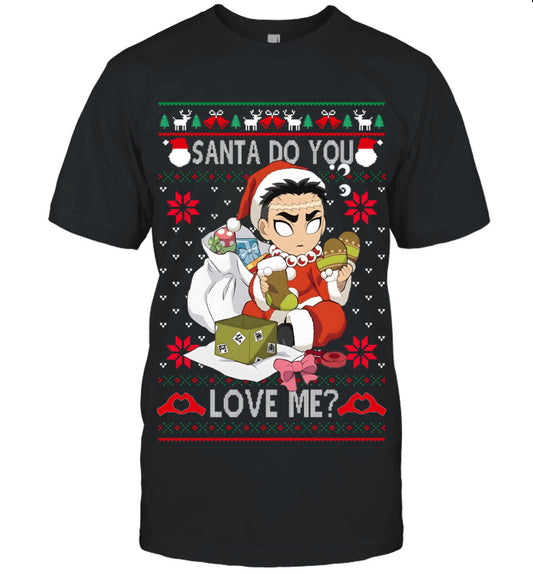 Gyomei Himejima Demon Slayer Santa Do You Love Me Ugly Christmas T-Shirt
