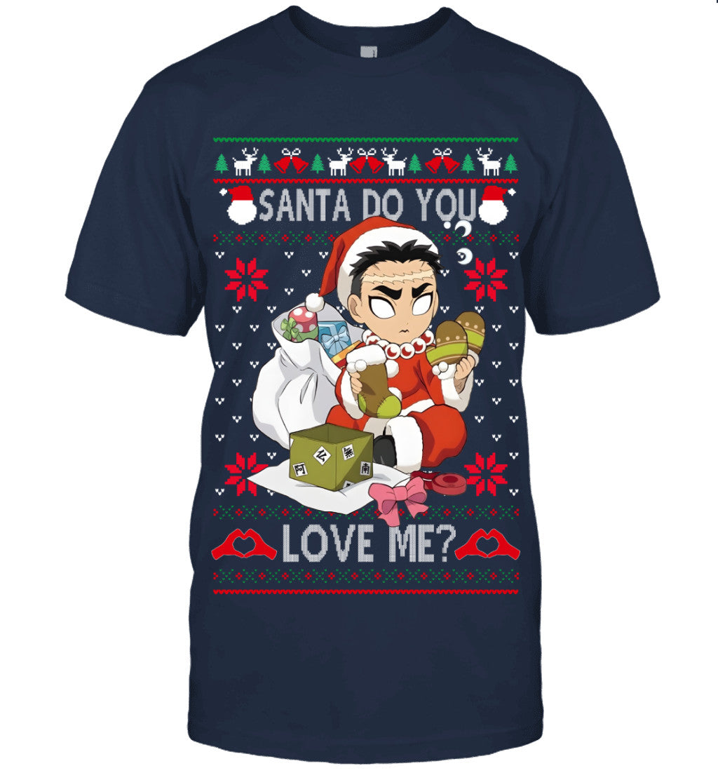 Gyomei Himejima Demon Slayer Santa Do You Love Me Ugly Christmas T-Shirt