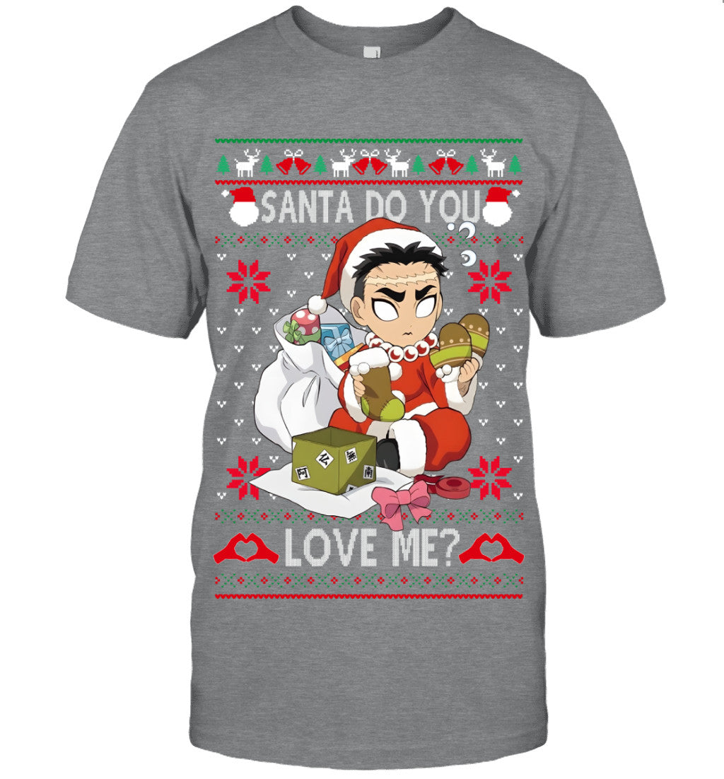 Gyomei Himejima Demon Slayer Santa Do You Love Me Ugly Christmas T-Shirt