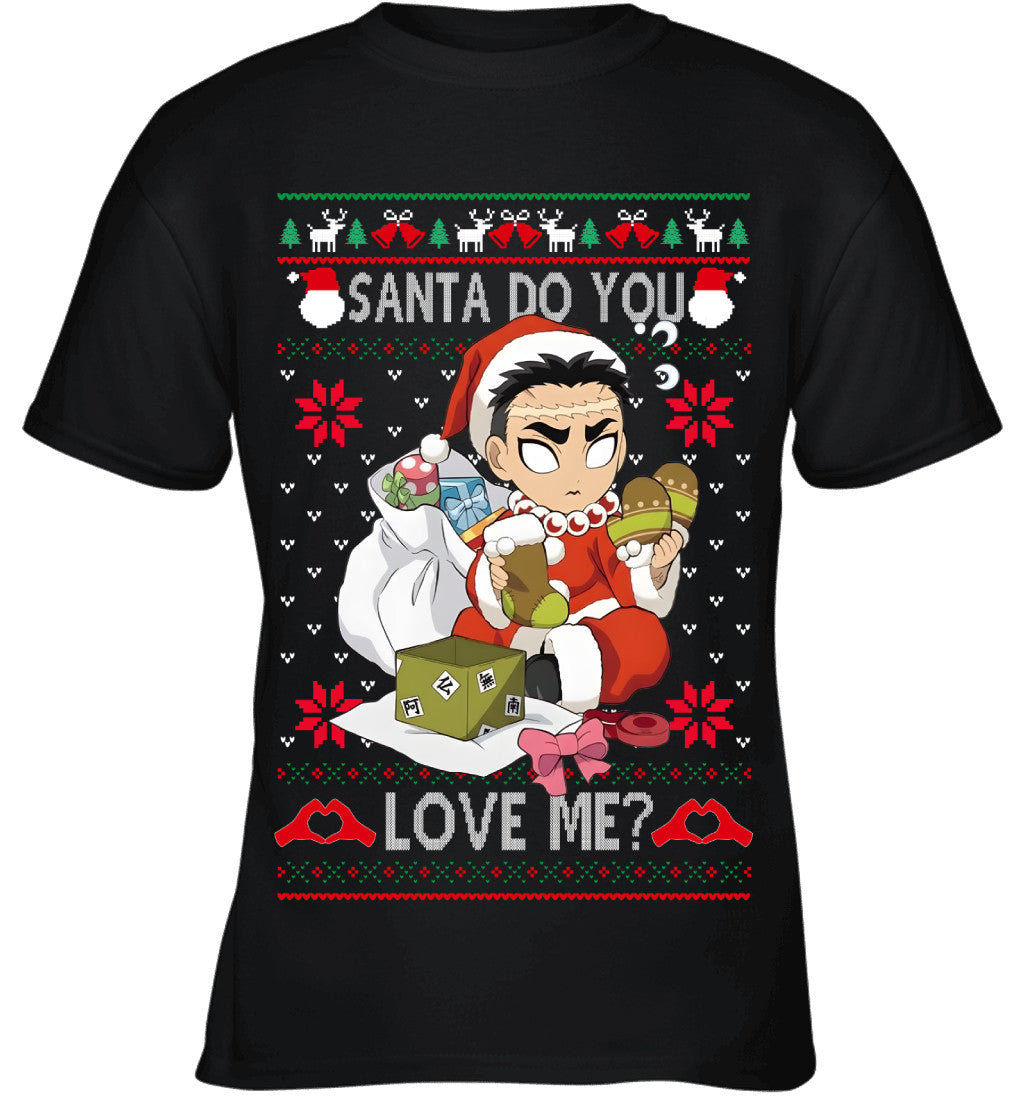 Gyomei Himejima Demon Slayer Santa Do You Love Me Ugly Christmas T-Shirt