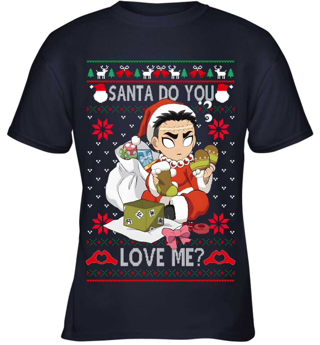 Gyomei Himejima Demon Slayer Santa Do You Love Me Ugly Christmas T-Shirt