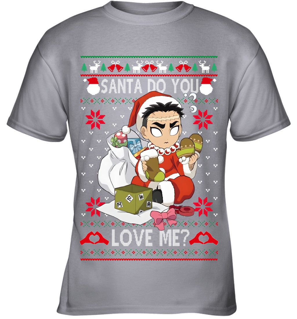 Gyomei Himejima Demon Slayer Santa Do You Love Me Ugly Christmas T-Shirt