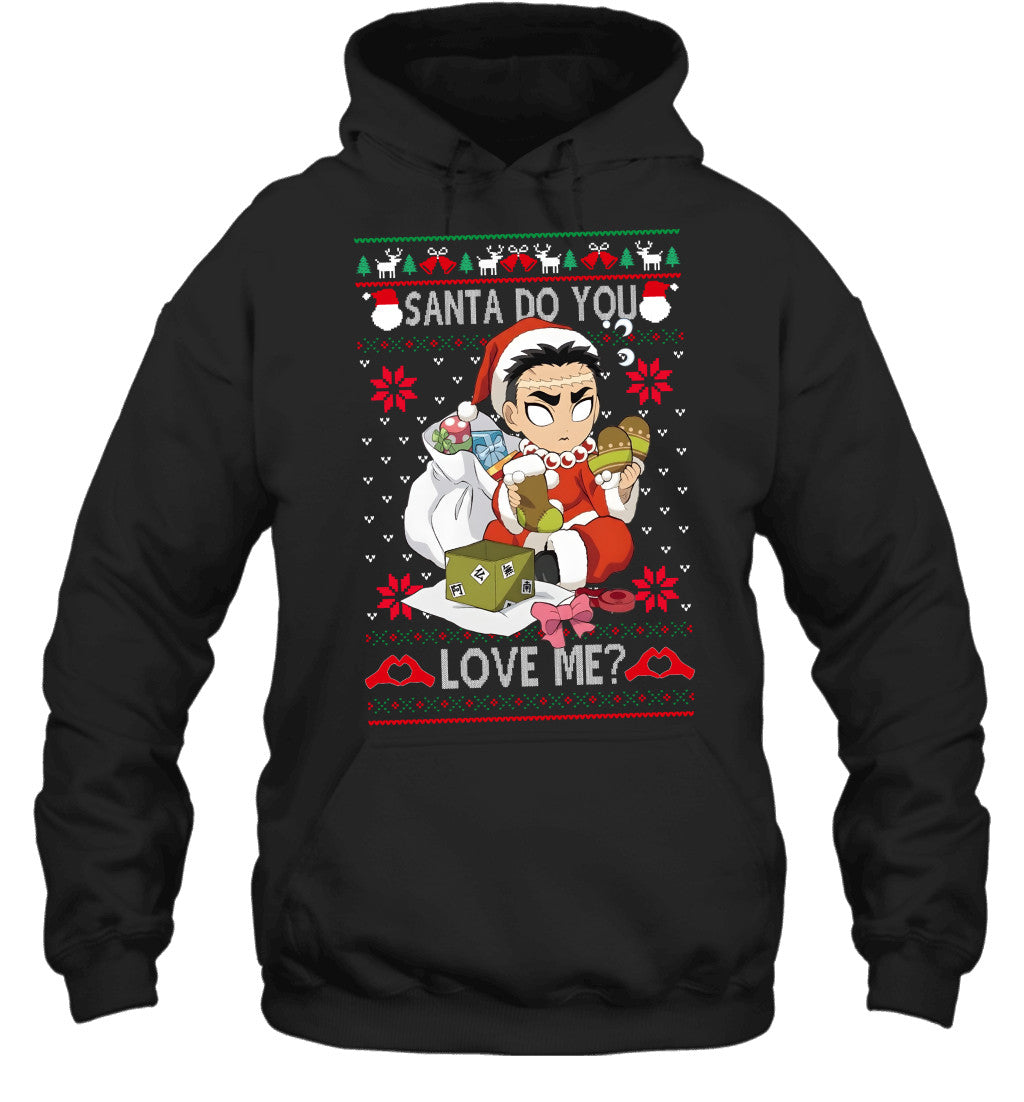 Gyomei Himejima Demon Slayer Santa Do You Love Me Ugly Christmas T-Shirt