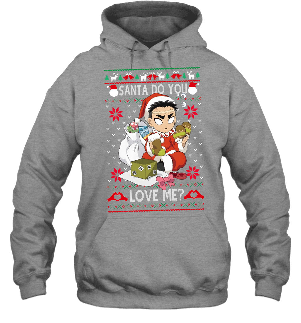 Gyomei Himejima Demon Slayer Santa Do You Love Me Ugly Christmas T-Shirt