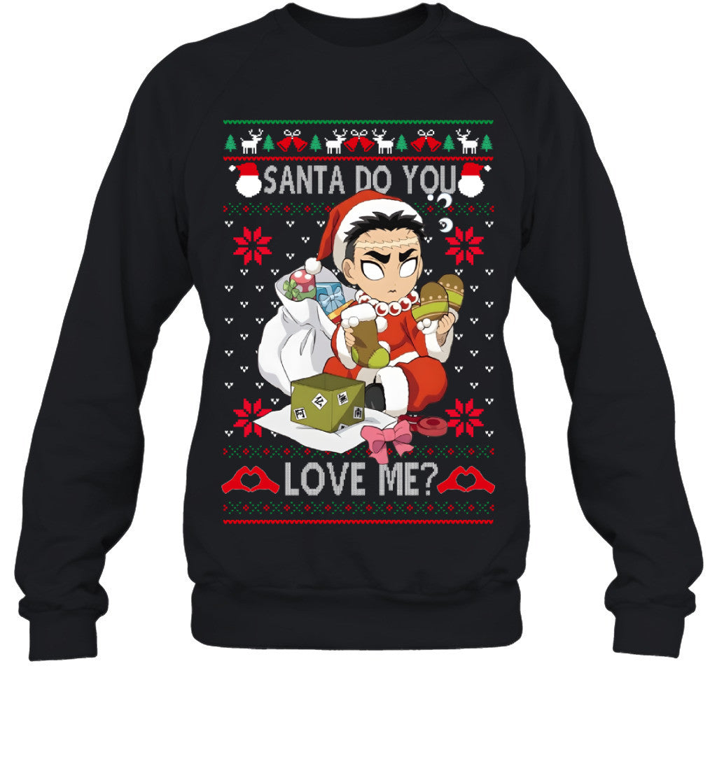 Gyomei Himejima Demon Slayer Santa Do You Love Me Ugly Christmas T-Shirt