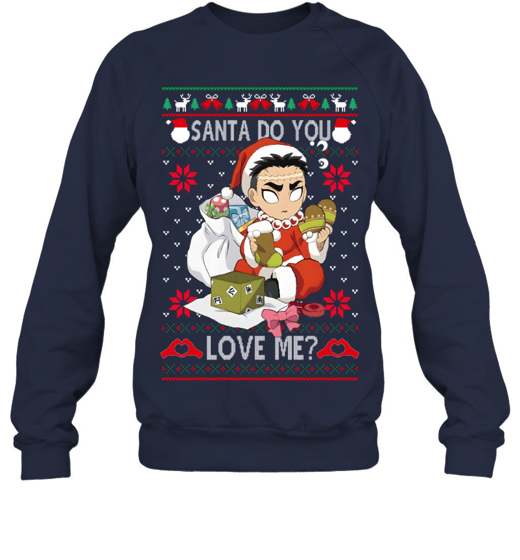 Gyomei Himejima Demon Slayer Santa Do You Love Me Ugly Christmas T-Shirt