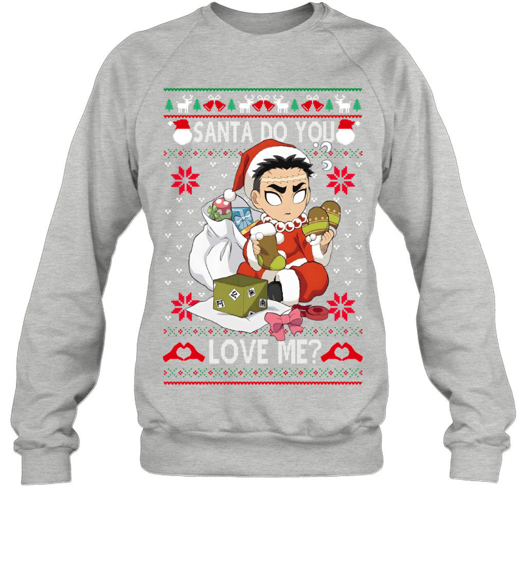 Gyomei Himejima Demon Slayer Santa Do You Love Me Ugly Christmas T-Shirt