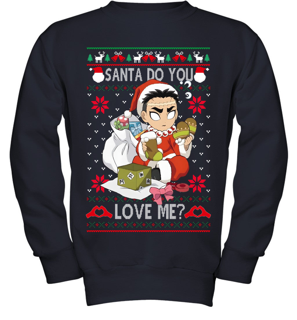 Gyomei Himejima Demon Slayer Santa Do You Love Me Ugly Christmas T-Shirt