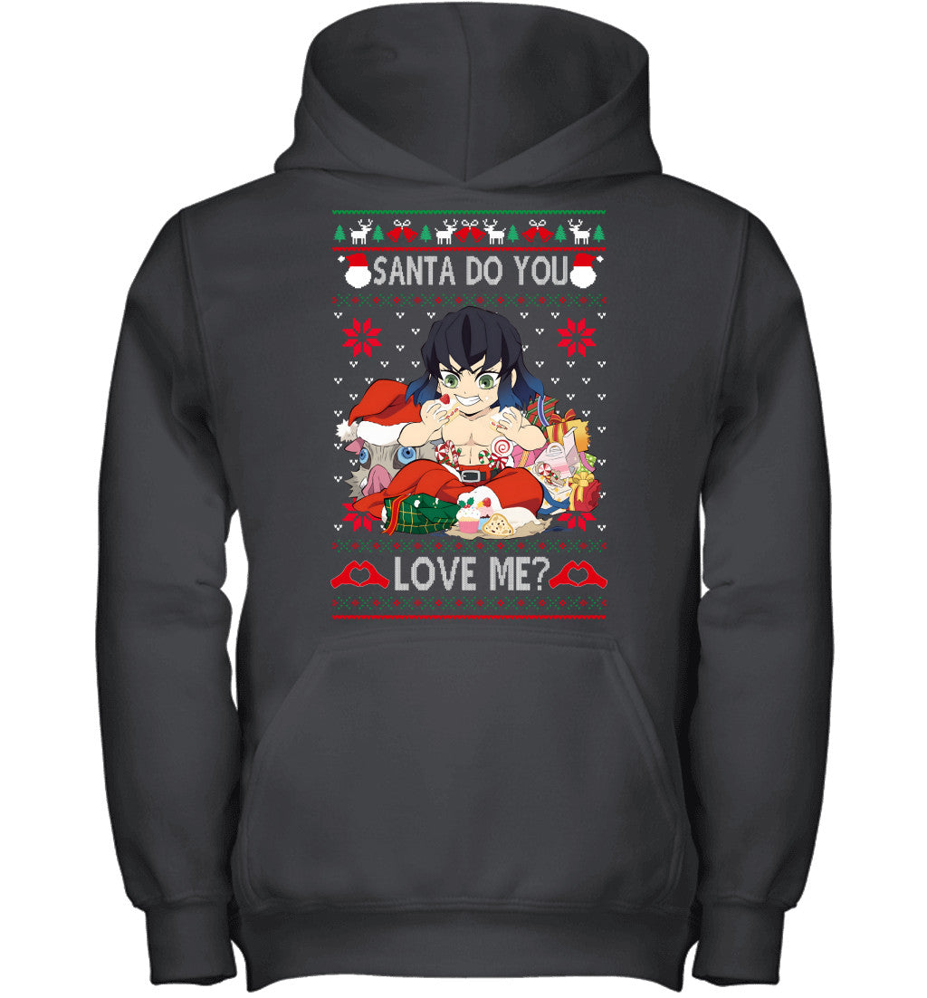 Inosuke Hashibira Demon Slayer Santa Do You Love Me Ugly Christmas T-Shirt