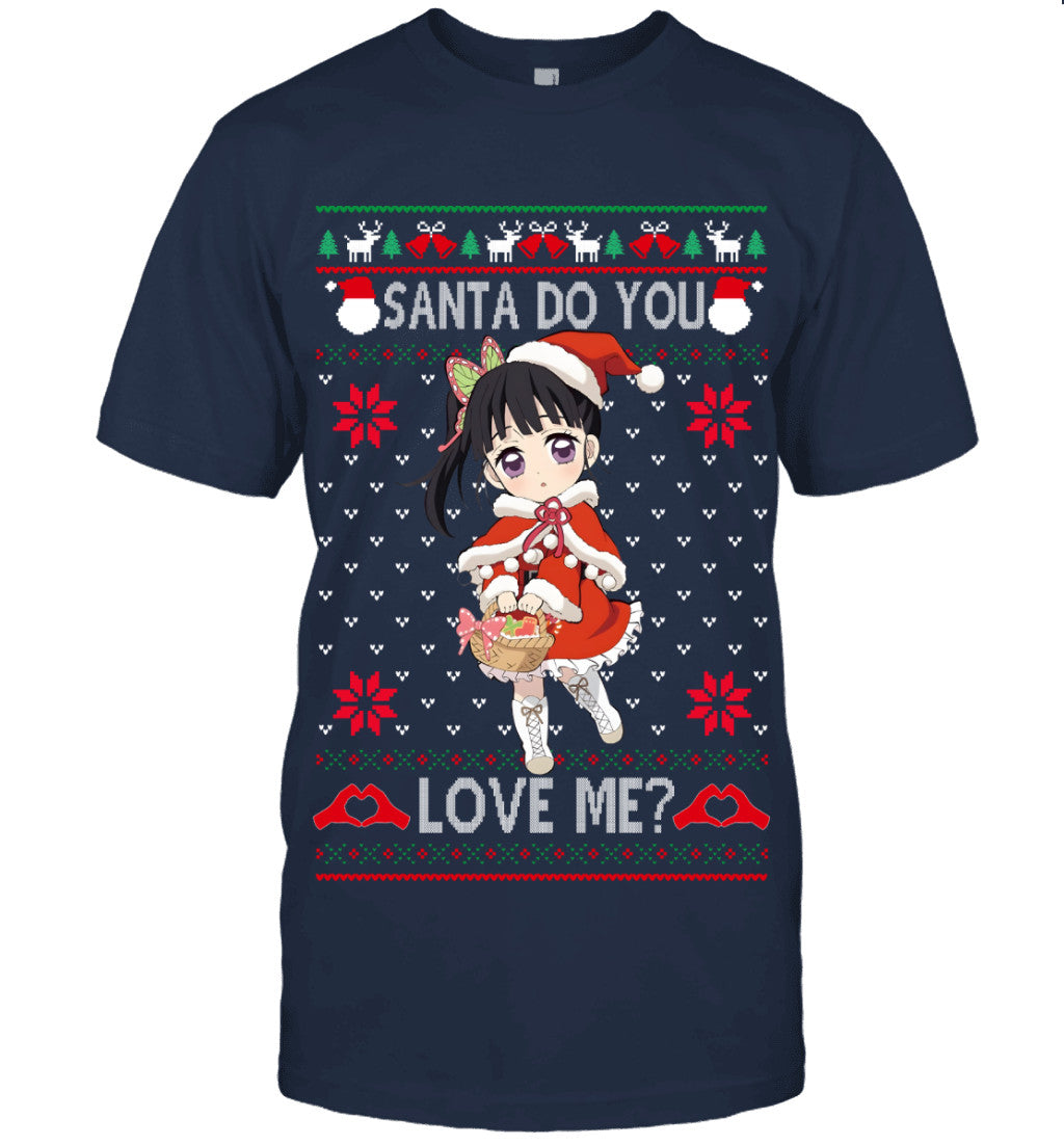 Kanao Tsuyuri Demon Slayer Santa Do You Love Me Ugly Christmas T-Shirt