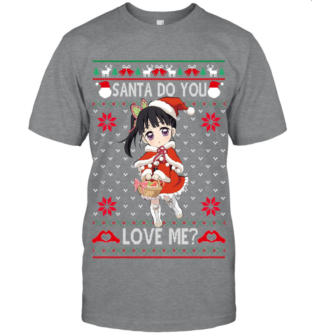 Kanao Tsuyuri Demon Slayer Santa Do You Love Me Ugly Christmas T-Shirt