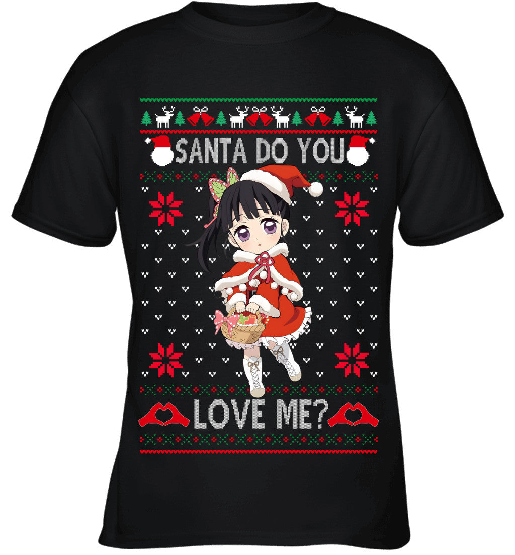Kanao Tsuyuri Demon Slayer Santa Do You Love Me Ugly Christmas T-Shirt
