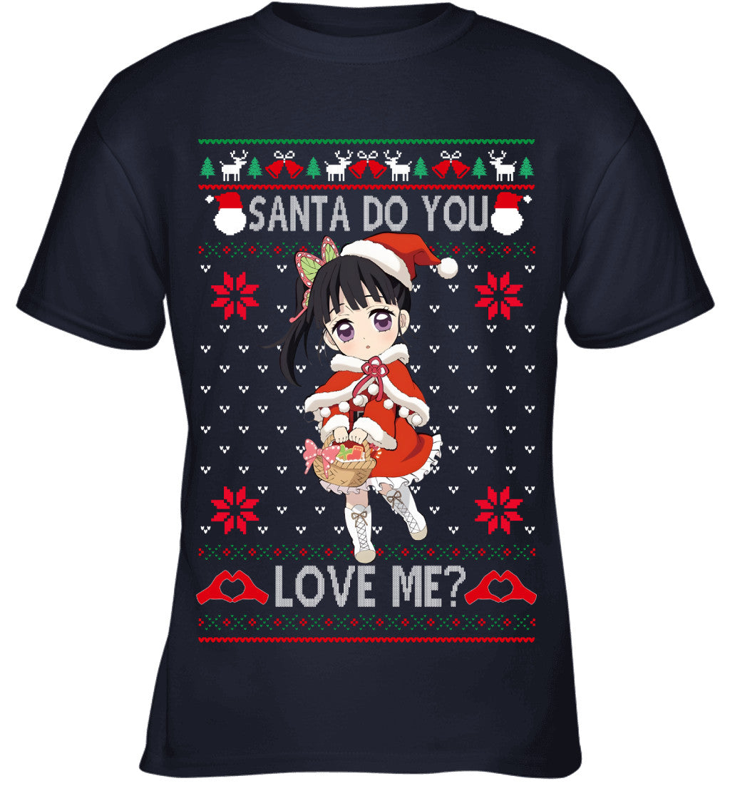 Kanao Tsuyuri Demon Slayer Santa Do You Love Me Ugly Christmas T-Shirt