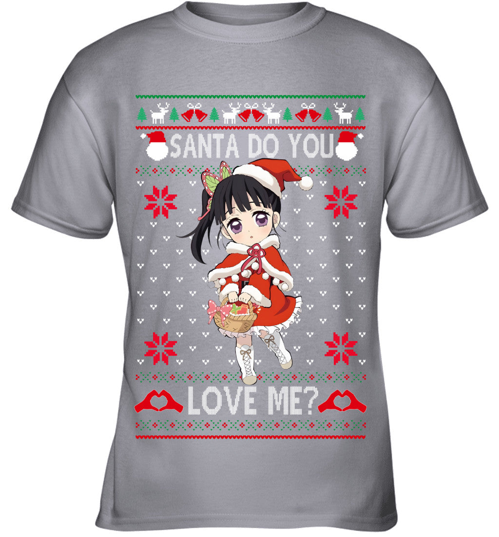 Kanao Tsuyuri Demon Slayer Santa Do You Love Me Ugly Christmas T-Shirt