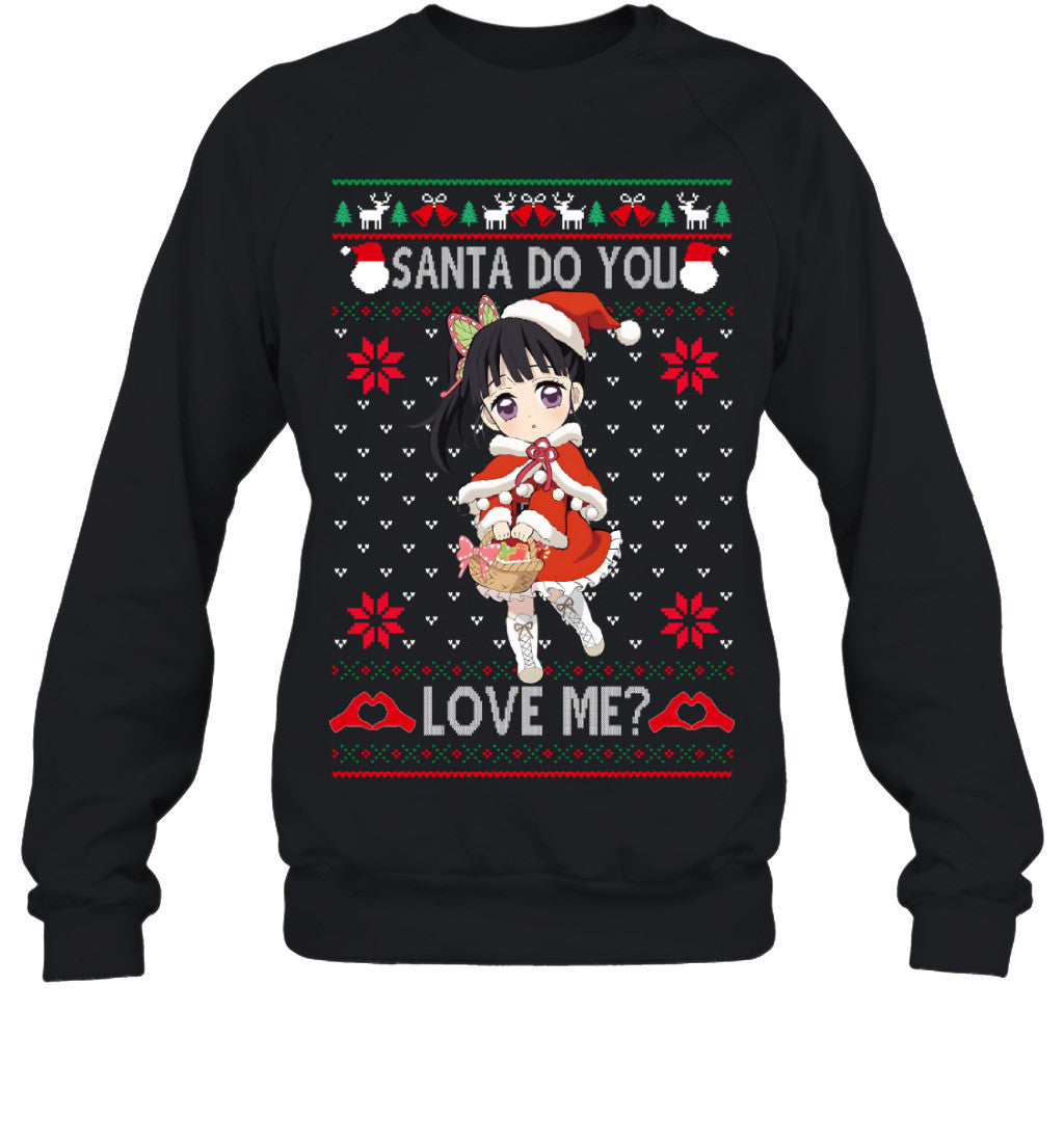 Kanao Tsuyuri Demon Slayer Santa Do You Love Me Ugly Christmas T-Shirt