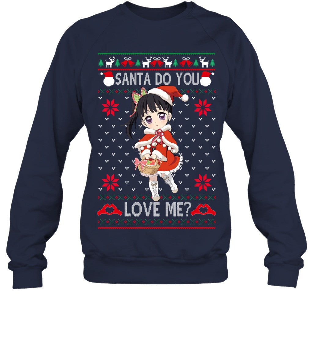 Kanao Tsuyuri Demon Slayer Santa Do You Love Me Ugly Christmas T-Shirt