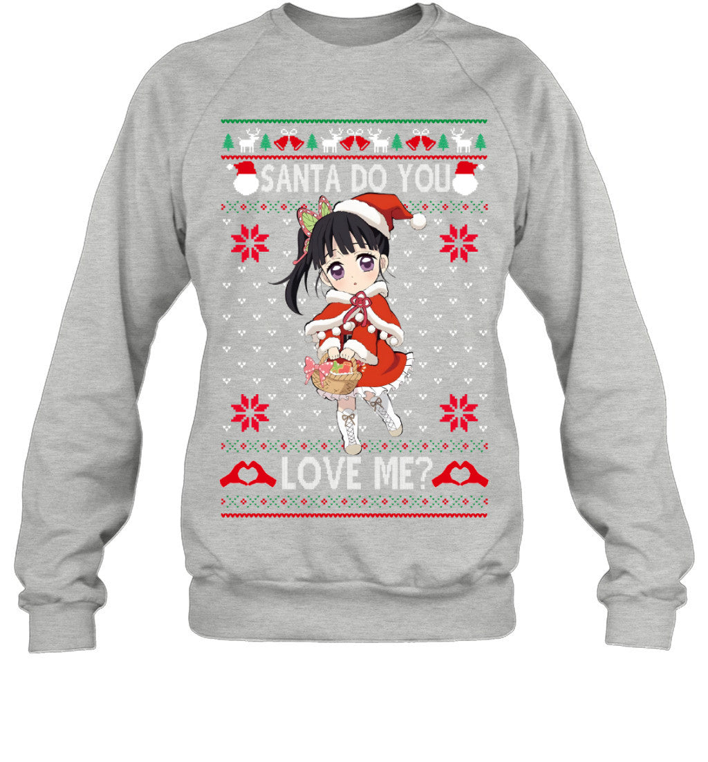 Kanao Tsuyuri Demon Slayer Santa Do You Love Me Ugly Christmas T-Shirt