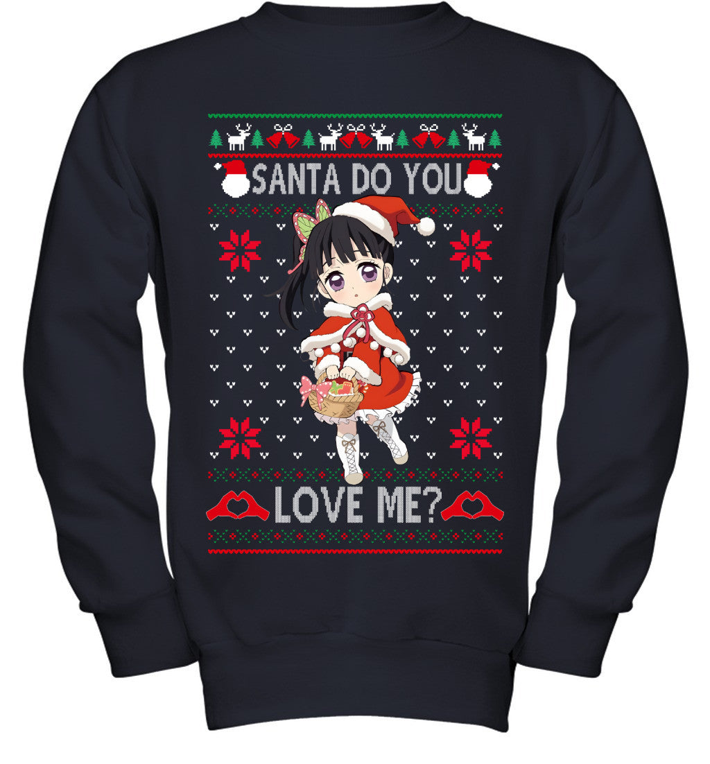 Kanao Tsuyuri Demon Slayer Santa Do You Love Me Ugly Christmas T-Shirt