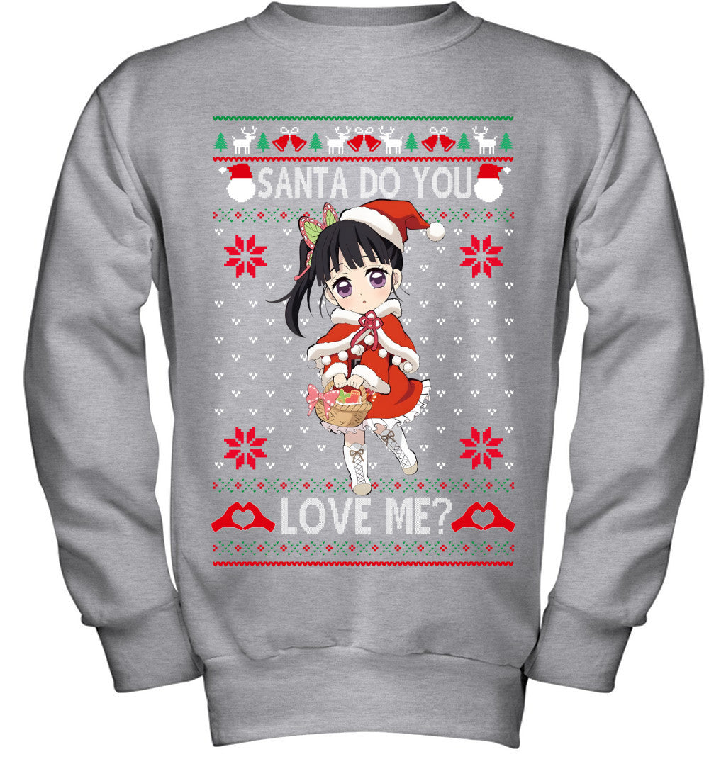 Kanao Tsuyuri Demon Slayer Santa Do You Love Me Ugly Christmas T-Shirt