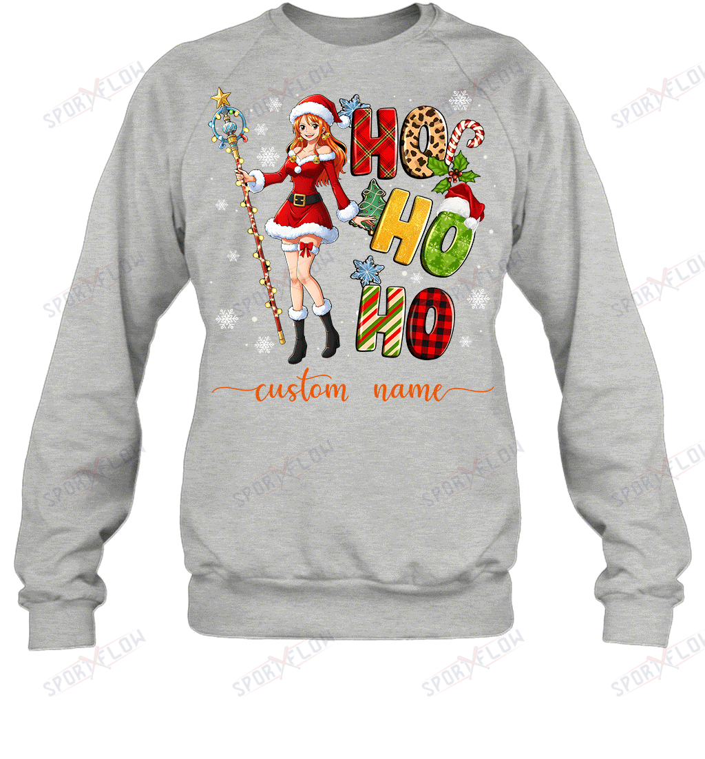 Nami Christmas Ho Ho Ho Custom Name Graphic T-shirt
