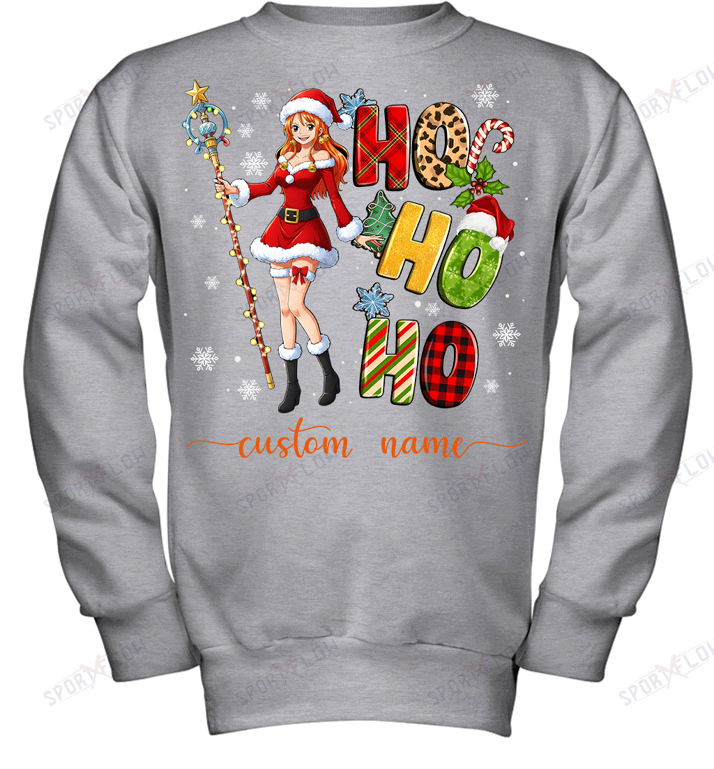 Nami Christmas Ho Ho Ho Custom Name Graphic T-shirt